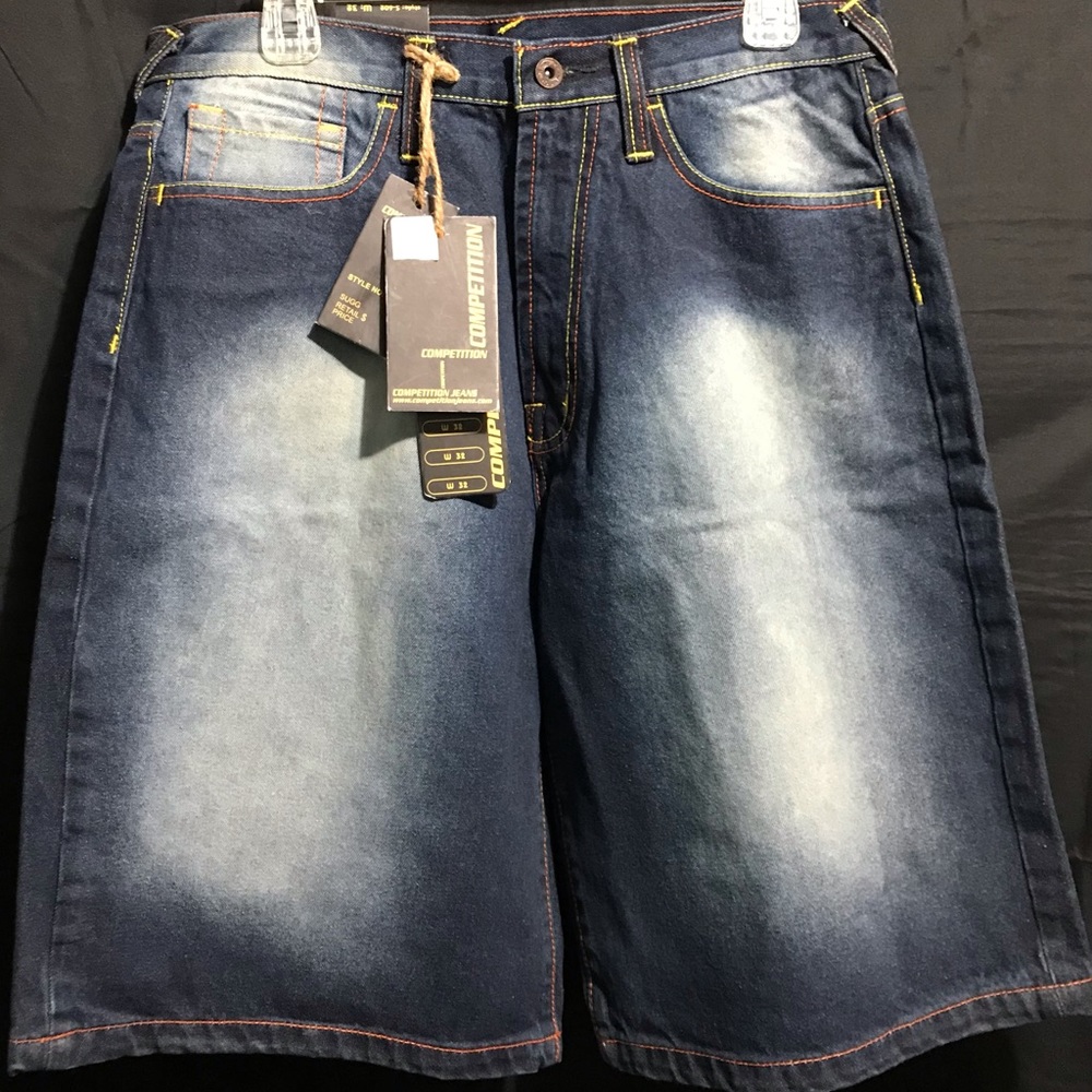 COMPETITION size 32 men plain Jean shorts new